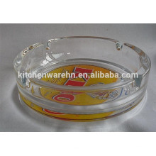 Haonai A-10111 Factory custom transparent with decal print glass ashtray